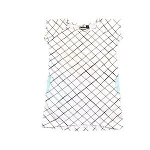 🆕 Organic White Checker Mint Pocket Girls Dress